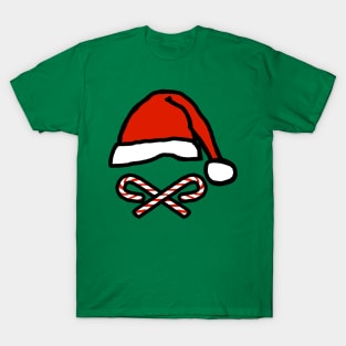 Funny Christmas Santa Hat Candy Canes T-Shirt